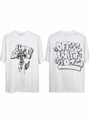 Off-White Graff Freest Over Skate Graffiti Style Embroidered White Men XL Tee